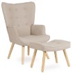 Mebel Elite Кресло Lozano 2 с подставкой для ног, бежевое, ME.LOZANO2/BZ/DK/T/FW - Home Club