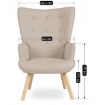 Mebel Elite Кресло Lozano 2 с подставкой для ног, бежевое, ME.LOZANO2/BZ/DK/T/FW - Home Club, изображение 9