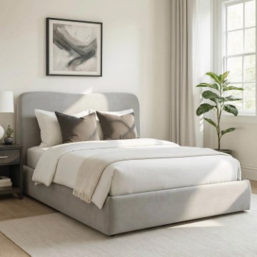 Mebel Elite Кровать 180x200 Bristol с ящиком для вещей, серая, велюровая, ME.BRISTOL/180/P/V/LOZZPOJ - Home Club