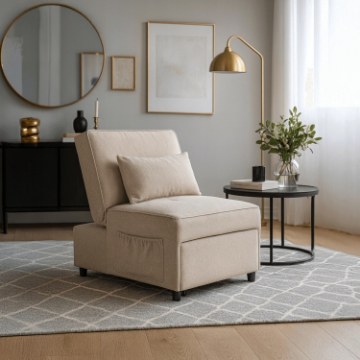 Mebel Elite Раскладной кресло Iberis 80 см для сна, бежевого цвета, ME.IBERIS/BZ/T/FW80 - Home Club