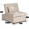 Mebel Elite Раскладной кресло Iberis 80 см для сна, бежевого цвета, ME.IBERIS/BZ/T/FW80 - Home Club, изображение 11