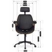 Mebel Elite Обертове крісло Fabian, горіх/чорний, екошкіра, ME.FABIAN/O/CZ/E/FO - Home Club, зображення 7
