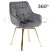 Mebel Elite Вращающееся кресло Mia, серое велюровое, ME.MIA/P/ZL/V/K - Home Club