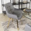 Mebel Elite Вращающееся кресло Mia, серое велюровое, ME.MIA/P/ZL/V/K - Home Club, изображение 3