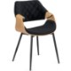 Mebel Elite Стул Dakota, черный/золотой дуб, велюр, ME.DAKOTA/CZ/D/V/K - Home Club