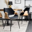 Mebel Elite Стул Dakota, черный/золотой дуб, велюр, ME.DAKOTA/CZ/D/V/K - Home Club, изображение 4