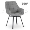 Мягкое вращающееся кресло для гостиной LUNA 2, серое, в стиле лофт
