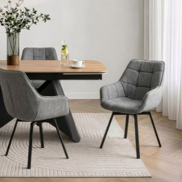 Mebel Elite Вращающееся кресло Luna 2, серого цвета, ME.LUNA2/P/T/K - Home Club
