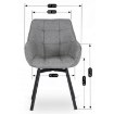 Mebel Elite Обертове крісло Luna 2, сіре, ME.LUNA2/P/T/K - Home Club, зображення 7