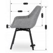 Mebel Elite Обертове крісло Luna 2, сіре, ME.LUNA2/P/T/K - Home Club, зображення 8