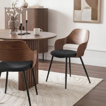 Mebel Elite Стул Orbi, орех/чёрный, ME.ORBI/CZ/O/T/K - Home Club