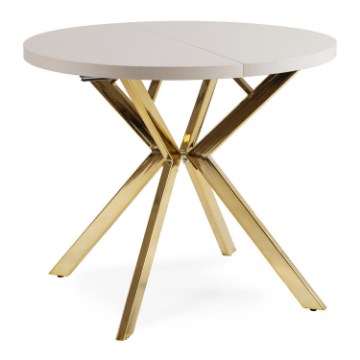 Mebel Elite Стол Lugo, раскладной, 90–190 см, цвет «Кашмир»/«Золотой», ME.LUGO/KASZ/ZL/S - Home Club