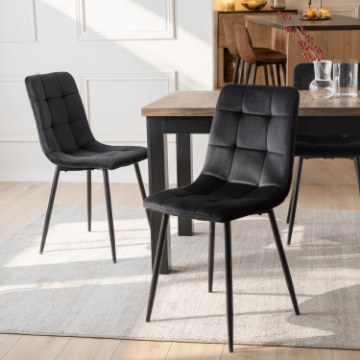 Mebel Elite Стул Peru, черный, велюровый, ME.PERU/CZ/V/K - Home Club