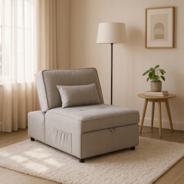 Mebel Elite Раскладной кресло Iberis 80 см для сна, серого цвета, ME.IBERIS/P/T/FW80 - Home Club
