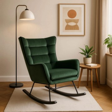 Mebel Elite Кресло-качалка Jackson, зеленое, велюровое, ME.JACKSON/Z/V/FW - Home Club