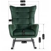 Mebel Elite Крісло-гойдалка Jackson, зелене, велюрове, ME.JACKSON/Z/V/FW - Home Club, зображення 6