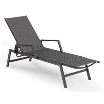 Mebel Elite Садовый шезлонг Roule из техноротанга, черный, ME.ROULE/CZ/RT/OGR/LEZ - Home Club