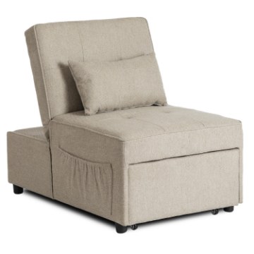 Mebel Elite Раскладной кресло Iberis 67 см для сна, бежевого цвета, ME.IBERIS/BZ/T/FW67 - Home Club