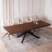 Mebel Elite Комплект: стол Hampton 160–240 см (орех/чёрный) и 4 стула Akita (кремовый), HAMPTON/O/CZ/S160-240/AKITA/KR/SZTR/Z4/K - Home Club, изображение 3
