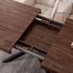 Mebel Elite Комплект: стол Hampton 160–240 см (орех/чёрный) и 4 стула Akita (кремовый), HAMPTON/O/CZ/S160-240/AKITA/KR/SZTR/Z4/K - Home Club, изображение 5