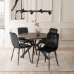 Mebel Elite Комплект: стіл Lukas 100–250 см (горіх/чорний) та 4 стільці Peru (чорні), LUKAS/O/CZ/S/PERU/CZ/V/Z4/K - Home Club