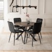 Mebel Elite Комплект: стіл Lukas 100–250 см (горіх/чорний) та 4 стільці Peru (чорні), LUKAS/O/CZ/S/PERU/CZ/V/Z4/K - Home Club, зображення 2