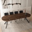 Mebel Elite Комплект: стіл Lukas 100–250 см (горіх/чорний) та 4 стільці Peru (чорні), LUKAS/O/CZ/S/PERU/CZ/V/Z4/K - Home Club, зображення 4