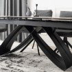 Mebel Elite Стол Luigi, керамический, раскладной, 160–240 см, серый мрамор/черный, ME.LUIGI/P/CZ/S160-240 - Home Club, изображение 6