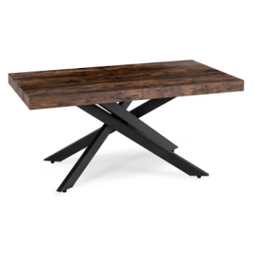Mebel Elite Стол Hampton, раскладной, 160–240 см, дуб в стиле рустик/чёрный, ME.HAMPTON/RU/CZ/S160-240 - Home Club