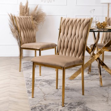 Mebel Elite Стул Dan, бежевый, плетеный, велюровый, ME.DAN/BZ/ZL/V/K - Home Club