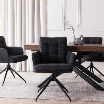 Mebel Elite Вращающееся кресло Akita, чёрное, из вельвета, ME.AKITA/CZ/SZTR/K - Home Club