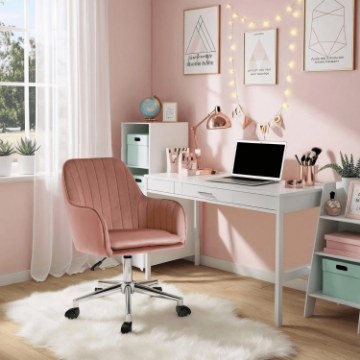 Mebel Elite Вращающееся кресло Tom, розовое, велюровое, ME.TOM/R/CH/V/FO - Home Club