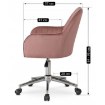 Mebel Elite Обертове крісло Tom, рожеве, велюрове, ME.TOM/R/CH/V/FO - Home Club, зображення 10