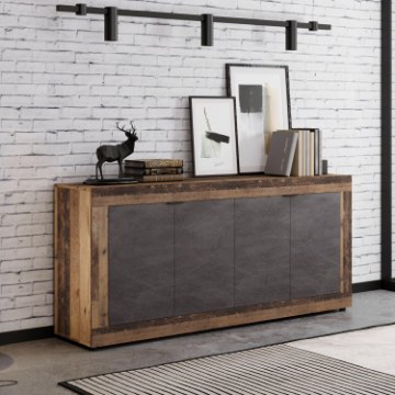 Mebel Elite Комод Blago 180 см, темный дуб/графит, W.LUNEA/OSD/MA/KOM4D - Home Club