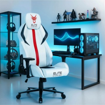 Mebel Elite Игровое вращающееся кресло Nexon, белого цвета, ME.FURY/B/E/T/FO - Home Club