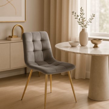 Mebel Elite Стілець York, сірий, велюровий, ME.YORK/P/ZL/V/K - Home Club