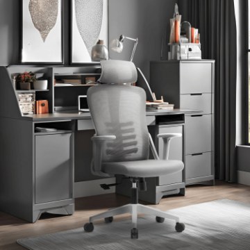 Mebel Elite Вращающееся кресло Juliet, эргономичное, серого цвета, ME.JULIET2/P/T/FO - Home Club