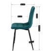 Mebel Elite Стілець Peru, бірюзовий, велюровий, ME.PERU/T/V/K - Home Club, зображення 12