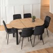 Mebel Elite Комплект: стіл Harry (102–142 см) з дуба Artisan/чорного кольору та 6 стільців Peru чорного кольору, W.HARRY/DA/CZ/S/PERU/CZ/V/Z6/K - Home Club, зображення 2