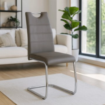 Mebel Elite Стілець Lopez, сірий, екошкіра, ME.LOPEZ/P/CH/E/K - Home Club