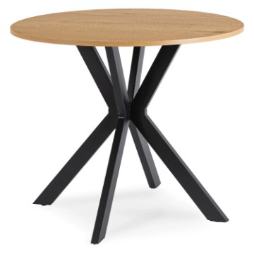 Mebel Elite Стіл Lauren 90 см, дуб золотистий/чорний, ME.LAUREN/D/CZ/S90 - Home Club