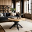 Mebel Elite Столик Lincoln «Золотой дуб»/«Черный», ME.LINCOLN/D/CZ/L - Home Club, изображение 2