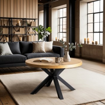 Mebel Elite Столик Lincoln «Золотой дуб»/«Черный», ME.LINCOLN/D/CZ/L - Home Club