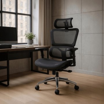 Mebel Elite Вращающееся кресло Royal, эргономичное, чёрного цвета, ME.ROYAL/CZ/T/FO - Home Club