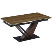 Mebel Elite Раздвижной керамический стол Rex, 160–220 см, тёмно-коричневый/чёрный, ME.REX/CBRD/O/CER/S160-220 - Home Club