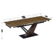 Mebel Elite Раздвижной керамический стол Rex, 160–220 см, тёмно-коричневый/чёрный, ME.REX/CBRD/O/CER/S160-220 - Home Club, изображение 4