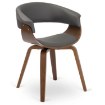 Mebel Elite Стул Gary из экокожи, серый/орех, ME.GARY/P/O/DG/E/K - Home Club