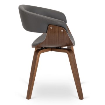 Mebel Elite Стул Gary из экокожи, серый/орех, ME.GARY/P/O/DG/E/K - Home Club