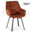 Mebel Elite Обертове крісло Luna рудого кольору з велюру, ME.LUNA/RD/V/K - Home Club