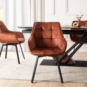 Mebel Elite Вращающееся кресло Luna красного цвета из велюра, ME.LUNA/RD/V/K - Home Club